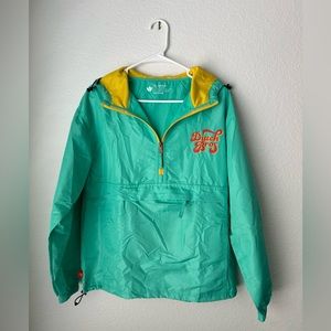 Dutch Bros Turquoise Hooded 1/2 Zip
Windbreaker Rain Jacket